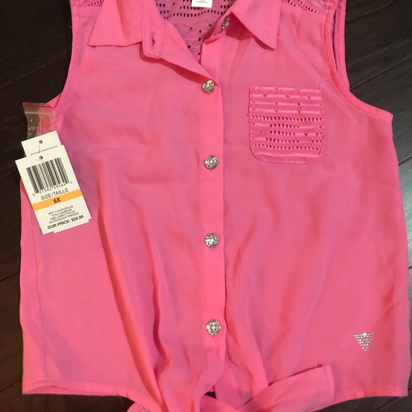 BNWT - Guess Girl Tie Front Top -Size 6X - Picture 3 of 3